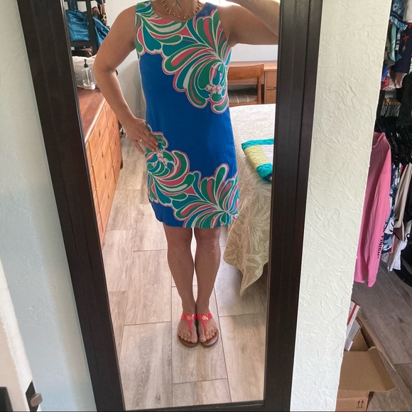 &Lilly Pulitzer Stephanie Shift Style#86273 Novelty Big Bang print Brewster Blue - Picture 8 of 16